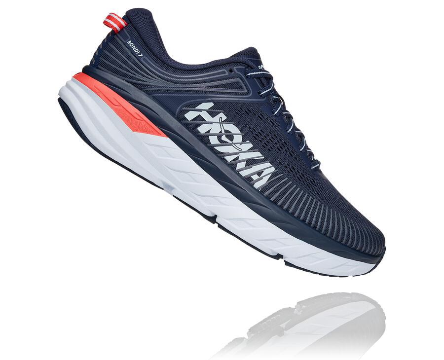 Hoka One One Koşu Ayakkabısı Kadın Lacivert/Beyaz - Bondi 7 - CE3276851